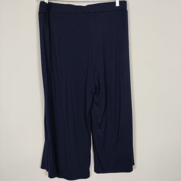 Lily Morgan Women's Palazzo Pants in Navy Blue Size 1X Summer Lightweight Flowy - Picture 2 of 10